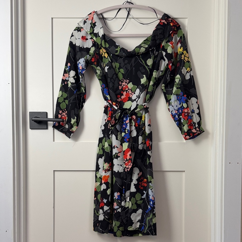 Banana Republic Multicolor Floral 3/4 Sleeve Dress - Picture 4 of 15